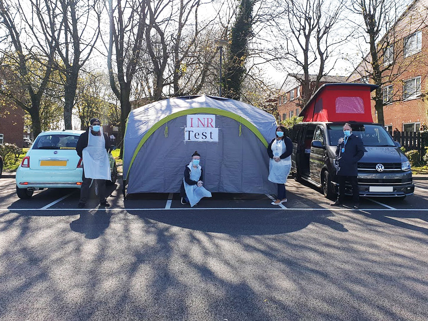 Dr Biswas set up drive through service in the car park of one of the locations using the LumiraDx Platform, LumiraDx INR test and INRstar.